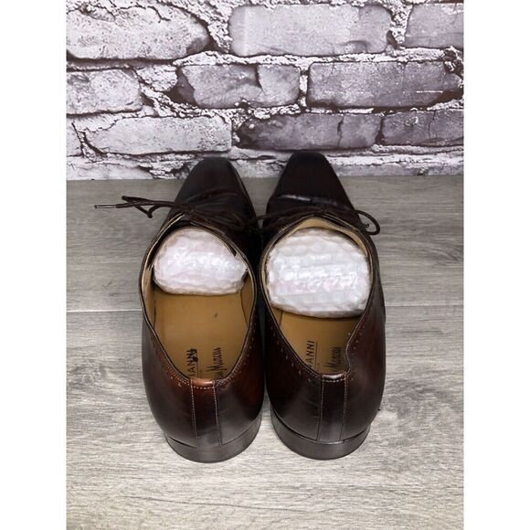 Magnanni Neiman Marcus Burnished Brown Leather Wingtip Dress Shoes Men Sz 10M US - Picture 5 of 16